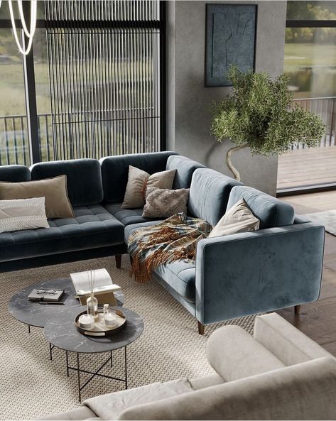 Dusty Blue Couch, Dusty Blue Sofa, Blue Sofas Living Room, Blue Sofa, Sofa Living, House Inspo, Dusty Blue, Living Room Sofa, Homework