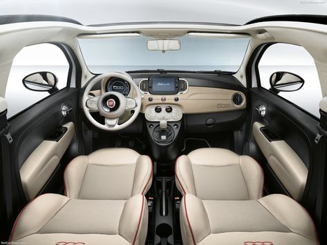 Fiat 500 Accessories, Fiat 500 Interior, Fiat 500 Cabrio, Best Car Interior, Fiat 500c, Carros Vintage, Flat Shapes, Mode Of Transport, Car Interior Accessories