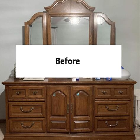 A big transformation worth repeating! In case you MISSED this one over the weekend, here's the latest makeover. It's your friendly reminder to PAINT THE BIG ONES, too. Because the transformation is unreal, and you could have a long-lasting dresser that surpasses your design expectations. Truly. It just takes a little imagination, patience, and grit, But it's so worth it! Do you have a BIG BEAUTY needing a new look? Use this as your motivation and think about the results that could be in Y... Dresser In Front Of Window, Long Dresser Makeover, Long Dresser, Painted Dresser, Dresser Makeover, Vintage Dressers, Friendly Reminder, Upcycled Furniture, Diy Inspiration