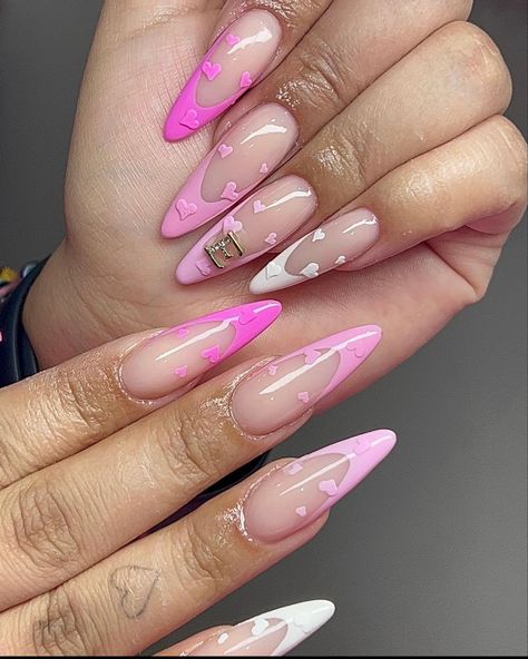 Almond Shaped Nails Acrylic, Pink Almond Shaped Nails, Cute Almond Nails, Kylie Nails, Almond Shaped Nails, Wow Nails, Spring Acrylic Nails, Romantic Nails, Shaped Nails