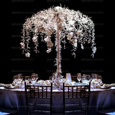 120cm Acrylic Crystal Bead Chandelier Garland Hanging Wedding Curtain Decoration | eBay Tulle Table Skirt, Tulle Table, Table Centerpiece Decorations, Flower Stand, Hanging Crystals, Beaded Chandelier, Hotel Decor, Wedding Table Centerpieces, Flower Stands