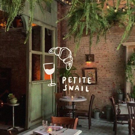 This super cute illustrated logo brings home the idea of how unique and quirky this bistro is! With aesthetic handwritten type and visual illustrations this piece of art is just 🤩 Find more on the colours from our instagram Cafe Uniform, French Delicacies, Handwritten Type, Parisian Bistro, Unique Cocktails, French Cafe, Hand Drawn Logo, French Bistro, Logo Creation