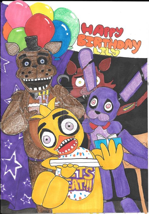 Five Nights At Freddy's Birthday Card by M0rb1dCh1ld.deviantart.com on @DeviantArt Five Nights At Freddy's Birthday, Iphone Theme Ideas, Fnaf Birthday, Iphone Theme, Fnaf Art, Theme Ideas, Five Night, Five Nights At Freddy's, Copic