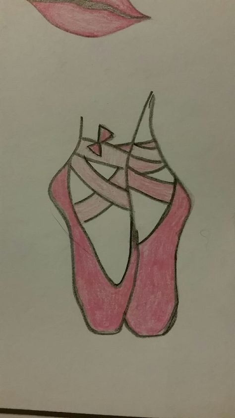 Simple pointe shoe drawing   Ballet, pink, colored pencils Pointe Shoes Drawing, Ballet Shoes Drawing, Shoe Drawing, Pointe Shoe, Ballet Shoe, Shoes Drawing, Book Drawing, Ballet Pink, Pointe Shoes