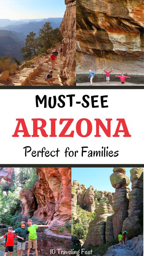 Arizona Bucket List Sites! Perfect for an Arizona Road Trip, Family Vacation or Weekend Getaway to Arizona. Kid-friendly sites and easy hikes with awe-inspiring scenery. Don't Miss these Fantastic Destinations! Arizona With Kids Things To Do, Family Trip To Arizona, National Parks In Arizona, Road Trip Arizona, Arizona Spring Break, Places To Go In Arizona, Arizona Family Vacation, Phoenix Arizona With Kids, Sedona With Kids