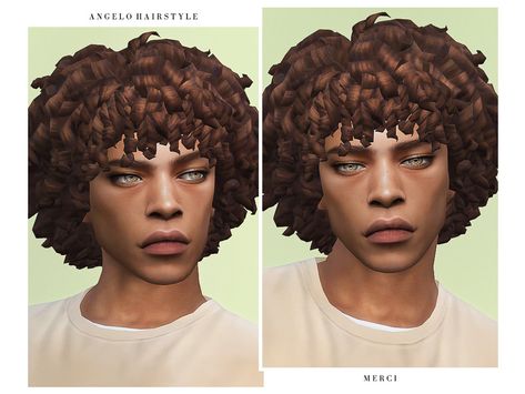 The Sims Resource - Angelo Hairstyle Sims 4 Afro Hair Male, Afro Hair Sims 4 Cc, Sims 4 Afro Hair, Sims 4 Curly Hair, Sims 4 Hair Male, Sims 4 Challenges, Sims 4 Black Hair, Pelo Sims, Free Sims 4