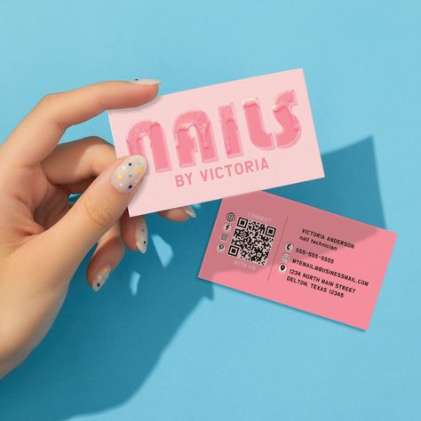 Pink Nails Glitter Drips Typography Nail Tech Business Card Pink Nails Glitter, Nail Tech Business Cards, Salon Business Card, Hair Glitter, Pink Glitter Nails, Stylist Business Cards, Hairstylist Business Cards, Salon Business Cards, Drip Nails