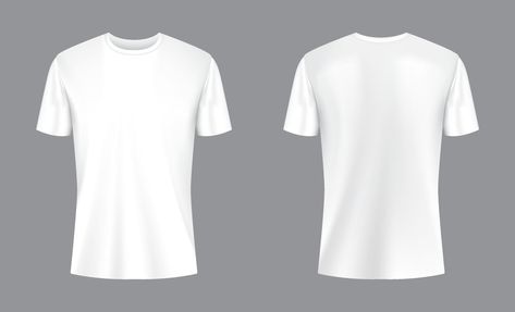 3D White T-shirt Mockup Plain White Tshirt Front And Back, Plain White Shirt Front And Back, Mock Up T Shirt, Plain White Shirt, Plain White T Shirt, Hoodie Mockup, Photo Logo Design, T Shirt Png, Clothing Mockup