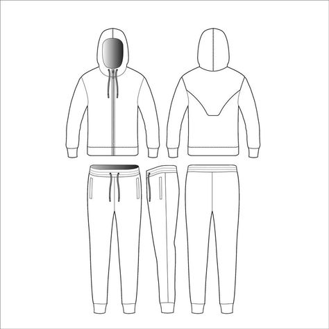 Tracksuit Top and Bottom Vector Sketch White Tracksuit, 2d And 3d Shapes, Vector Sketch, Tracksuit Tops, Jogging Suit, Kids Clipart, Clothing Mockup, Technical Drawing, Vinyl Designs