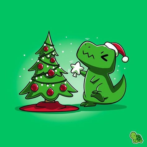 Our poor T-Rex is trying to get into the Christmas spirit, but once again is foiled by his short arms! Show the big guy some Christmas cheer by getting this shirt, now 50% off as part of our Best in Snow sale! #TeeTurtle #sale #bestinsnow #dinosaurs T Rex Christmas Tree, Decorating A Tree, Christmas Songs For Kids, Dinosaur Christmas Tree, Cartoon Christmas Tree, Dinosaur Pictures, Gift Drawing, Pet Holiday, Christmas Tree With Gifts