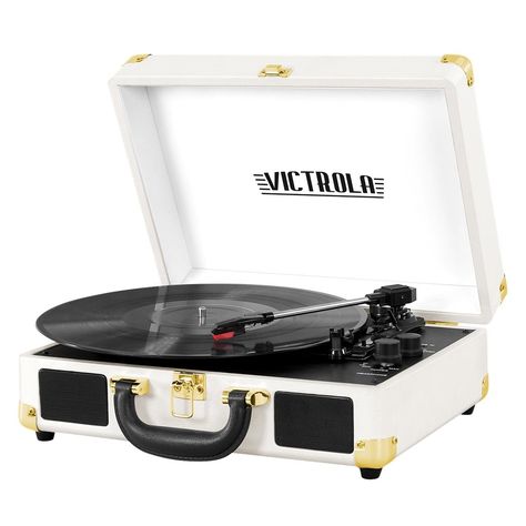 White Record Player, Victrola Record Player, Suitcase Record Player, Turntable Record Player, Vinyl Record Player, Vintage Suitcase, Stereo System, Audio Sound, Record Players