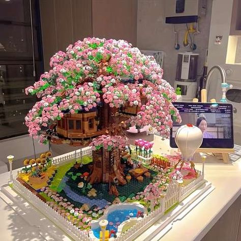 Temu | Explore the Latest Clothing, Beauty, Home, Jewelry & More Cherry Bonsai, Tree Building, Mini Bricks, Cherry Flowers, Mini Building, Lego Building Blocks, Lego Creative, Sakura Tree, Lego Toys