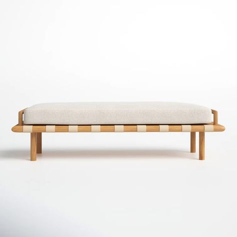 Sveta Bench & Reviews | Joss & Main Wayfair Bedroom, Bed Color, Solid Wood Benches, Coastal Elegance, End Of Bed Bench, Bed Bench, Bedroom Bench, Teak Frame, Living Room Furniture Chairs