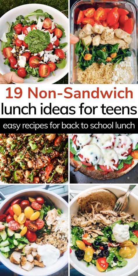 Lunch ideas for teens got you stumped?  Healthy lunch meal prep is going to be made much easier when you are creating healthy warm or cold lunch ideas your teens (and you!) will want to eat! These 19 unique school lunch ideas for teens will have your teenager happy to eat healthy! Teenage Lunches For School, Healthy Lunch Ideas For One, Healthy Easy Lunches For School, Cold Lunch Ideas For Teens At School, Teenage Lunch Ideas For School, Teenage Lunches Ideas, Teenager Lunch Ideas For School, Healthy Teen Lunches, Unique Lunch Ideas