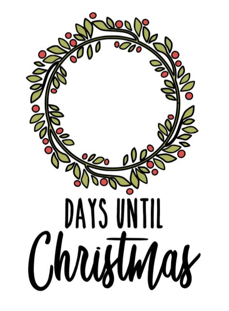 Countdown Images, December Projects, Christmas Phrases, Holiday Countdown, December Calendar, Cricut Projects Beginner, Calendar 2020, Christmas Planner, Days Until Christmas