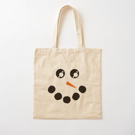 Get my art printed on awesome products. Support me at Redbubble #RBandME: https://www.redbubble.com/i/tote-bag/Snowman-Winter-Snow-Happy-Christmas-Xmas-Holidays-Fun-Smile-by-rbaaronmattie/63617456.P1QBH?asc=u Diy Christmas Tote Bags, Christmas Bag Design, Christmas Tote Bag Ideas, Christmas Tote Bags Diy, Painted Canvas Bags, Winter Tote, Painted Tote, Christmas Idea, Christmas Tote Bags