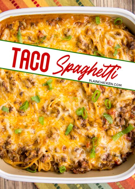 Taco Spaghetti Casserole, Casserole Pasta, Spaghetti With Ground Beef, Spaghetti Recipes Easy, Taco Spaghetti, Spaghetti Casserole, Mexican Casserole, Mexican Dinner, Dinner With Ground Beef