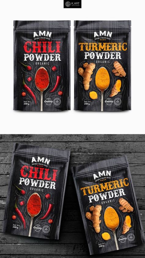 A packaging can make the product alive with its creative illustration, font style and suitable color that all the make the packaging look great and appealing which increase the brand recognition.
#packagingdesign #creativepackagingdesign #packagingdesign #spicespackging #foodpackagingdesign #foodpackaging #bestcreaivepackaging #chilipowderpackaging #bestpackaging #premiumpackaging Spices Packaging Design, Chip Packaging, Organic Turmeric Powder, Packaging Design Ideas, Spices Packaging, Premium Spices, Packaging Template Design, Graphic Design Ideas, Entrance Gates Design