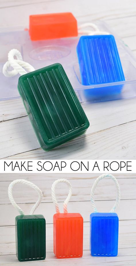 Learn how to make soap on rope. It's so easy and makes a nifty little gift! Soap On A Rope Diy How To Make, Diy Soap On A Rope, How To Make Soap, Soap Business, Savon Diy, Make Soap, Fancy Soap, Soap Making Kits, Soap On A Rope