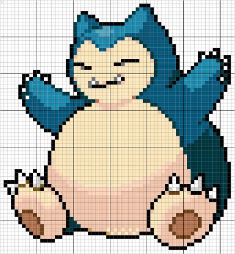 Snorlax Snorlax Art, Marvel Pokemon, Rabbit Knitting Pattern, Pokemon Snorlax, Pokemon Cross Stitch, Modele Pixel Art, Pokemon Bead, Pixel Art Pokemon, Pokemon Pattern