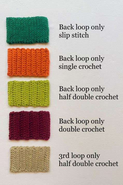 Getting Started With Crochet Ribbing - How To Make It And Join It How To Make Ribbing In Crochet, Crochet Rib Stitches, Russian Join Crochet, How To Crochet Button Holes, Sweater Ribbing Crochet, How To Crochet A Ribbed Cuff, How To Do Ribbing In Crochet, How To Get Into Crochet, Crochet Ribbing For Cardigan