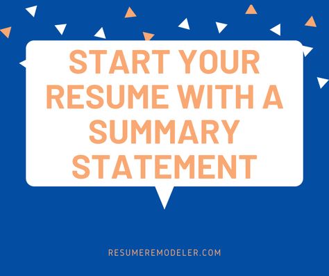 Your resume must quickly grab attention. In fact, the best way to do that is to start your resume with a summary statement. Objective For Resume, Best Objective For Resume, Ats Optimized Resume, Profile Summary For Resume, Summary Of Qualifications Resume, Resume Writing, Job Search, Get The Job, Writing