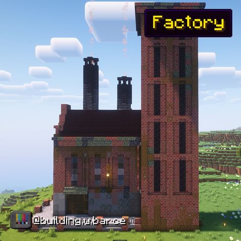 Minecraft run-down industrial building design with smoke stacks Minecraft Factory Building Ideas, Minecraft Industrial Building Ideas, Industrial Minecraft House, Industrial Minecraft Builds, Minecraft Crane, Minecraft Industrial Building, Minecraft Warehouse, Minecraft Factory, Minecraft Industrial