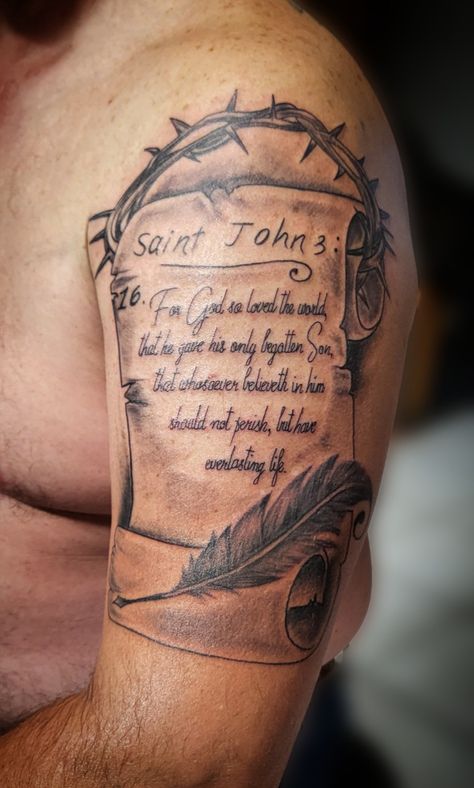 Script tattoo Scroll Bible Verse Tattoo, Declaration Of Independence Tattoo, Scroll Tattoo For Men, Scroll Tattoos, Scripture Tattoos, Black Haircut, Bible Verse Tattoos, Verse Tattoos, Script Tattoo