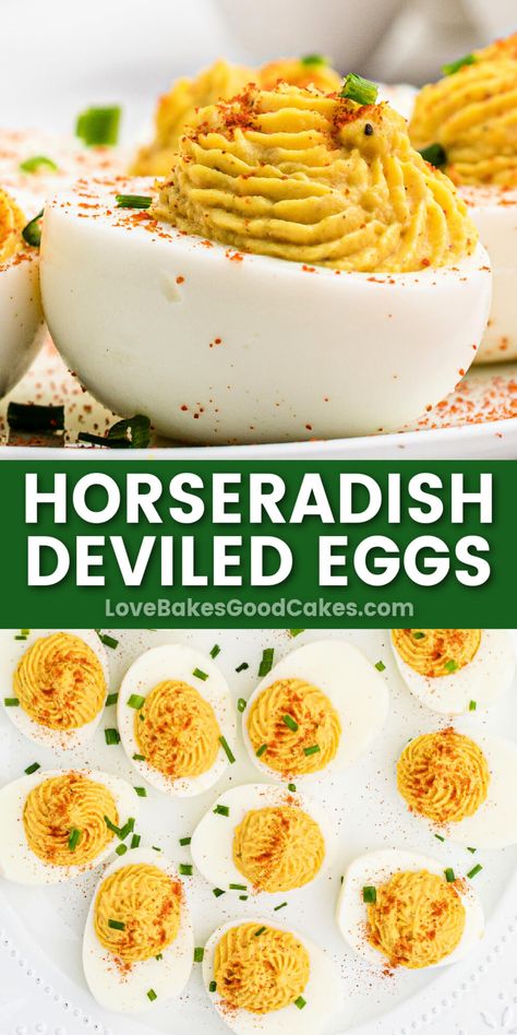 Horseradish Deviled Eggs Recipe, Horseradish Deviled Eggs, Horseradish Recipes, Deviled Eggs Recipe Easy, Devilled Eggs Recipe Best, Best Appetizer, Devilled Eggs, Best Deviled Eggs, Easy Party Food