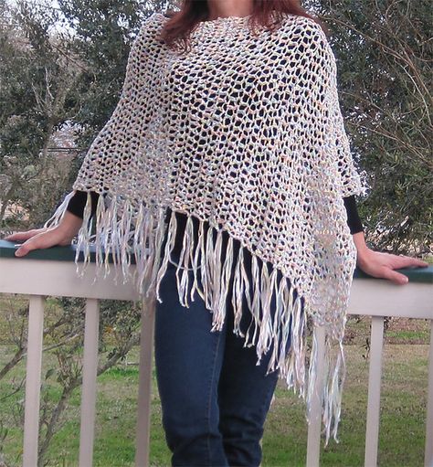 Ravelry: swampgoddess' Dreamy poncho in Crystal Palace Party Ribbon Pattern For Poncho, Crochet Poncho Pattern, Sewing Pockets, Crochet Poncho Free Pattern, Cowl Neck Poncho, Turtleneck Poncho, Crochet Poncho Patterns, Ladies Poncho, Poncho Pattern