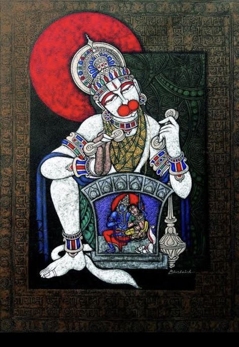 Hanuman Painting Canvases, Hanuman Painting, साईं बाबा, Bali Painting, Painting Model, Ram Hanuman, Jai Ganesh, Hanuman Chalisa, Bhakti Yoga