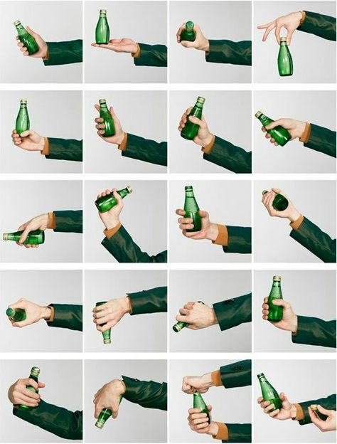 Hand holding bottle positions Hand Drawing Reference, Body Reference Drawing, Hand Reference, Human Reference, Hands Holding, Body Reference Poses, Human Poses Reference, Foto Poses, Poses References