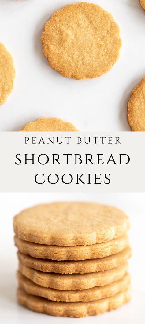 A light and crispy shortbread cookie with a fun twist - peanut butter! Easy and fast to make, with just 5 staple ingredients. Peanut Butter Shortbread, Festive Cookie Recipes, Peanut Butter Biscuits, Butter Shortbread Cookies, Cookies Shortbread, Butter Shortbread, Shortbread Cookies Easy, Butter Sugar Cookies, Resepi Biskut