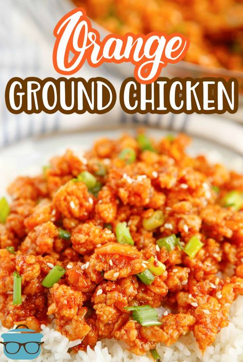 Orange Ground Chicken Recipe, Ground Orange Chicken, Ground Chicken Recipes Easy, Ground Chicken Recipe, Ground Chicken Recipes Healthy, Sweet Bbq Sauce, Weekly Recipes, Chicken Ideas, Orange Chicken Recipe