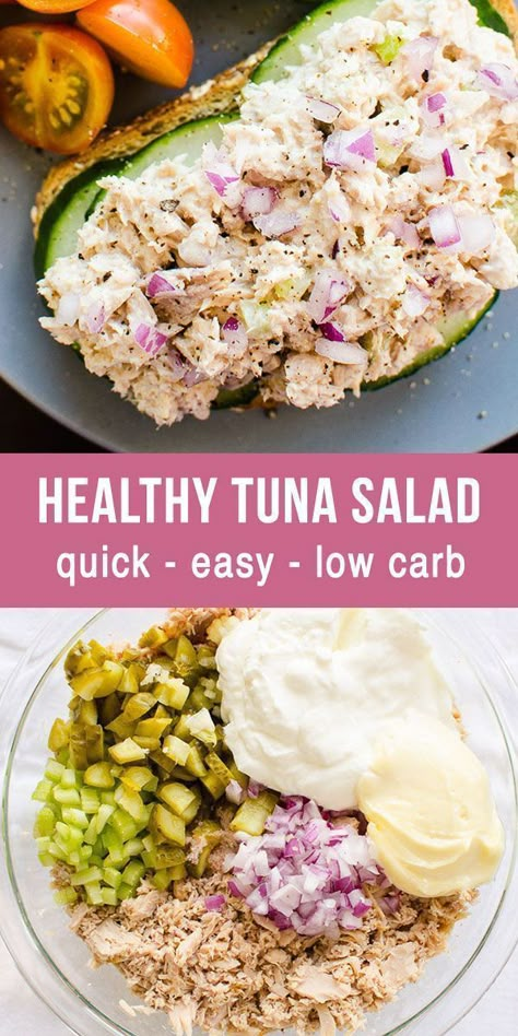 Healthy Tuna Salad Recipe, Tuna Salad Recipe Healthy, Healthy Tuna Salad, Salad Kale, Healthy Tuna, Recipe Salad, Clean Eating Lunch, Work Lunches, Tuna Salad Recipe