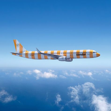 German Airline Condor Debuts Whimsical Striped Airplanes – COOL HUNTING® Condor Airlines, National Park Ranger, Park Ranger, East Bay, Colorful Candy, Disney World Vacation, National Park Service, Canary Islands, Beach Chairs