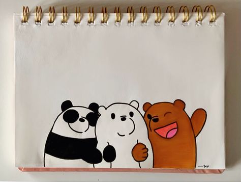 We Bare Bears Painting Canvas, Bare Bears Drawing, Bears Drawing, Teddy Bear Drawing, Kids Printable Coloring Pages, Disney Canvas Art, Disney Canvas, Bear Paintings, Bear Drawing