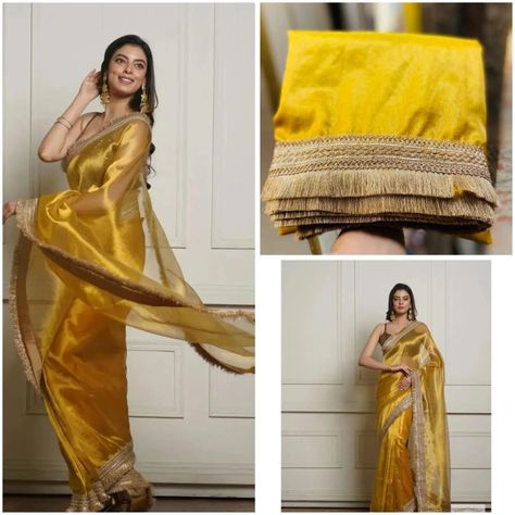 Bollywood Collection🌼 Banarasi Tissue Silk Saree with Heavy Lace Work Plain blouse With Lace Border *Rs -: 1600 + Shipping* Excellent quality Can be customised in any Colours We Bring Only Most Unique Collection For you🛍️ Saree With Lace Border, Party Saree, Tissue Silk Saree, Party Sarees, Plain Blouse, Lace Border, Silk Saree, Silk Sarees, Saree