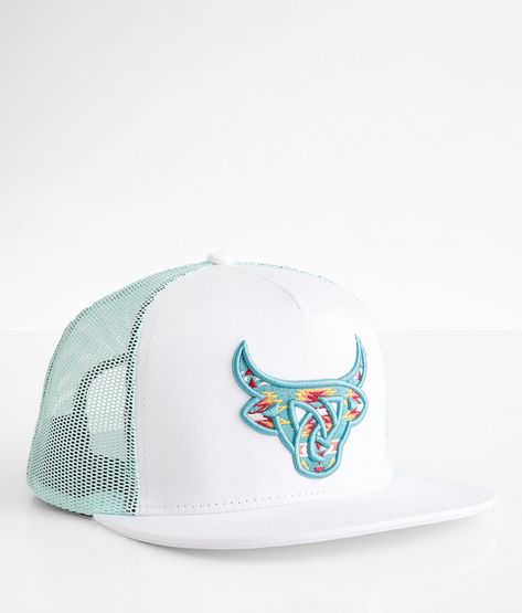 Lost Calf Olmeca Trucker Hat - Men's Hats in White Teal | Buckle Country Hat Outfit, Flat Bill Hats For Women, Salty Rodeo Hats, Lane Frost Hat, Country Christmas Gifts, Hooey Hats, Country Hat, Hats Western, Country Clothes