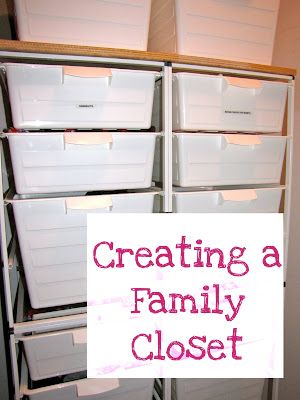 Family Closet | Forever, For Always, No Matter What Large Family Closet Laundry Room, Large Family Clothes Organization, Family Closet Laundry Room Layout, Family Closet Organization, Kid Clothing Storage, Laundry Room Family Closet, Family Closet Ideas, Family Closet Laundry Room, Large Families Living