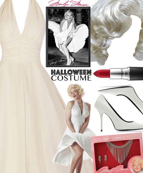 Marilyn Monroe Outfit, Marilyn Monroe Halloween Costume, Masquerade Outfit Ideas, Costume Duo, Marilyn Monroe Outfits, Marilyn Monroe Costume, Masquerade Outfit, Last Minute Costumes, Easy Costumes