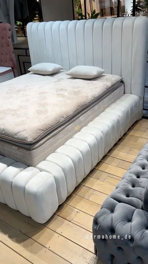 Curved Bed Frame, Bed Fabric, Apartment Deco, Luxury Furniture Sofa, Led Lighting Bedroom, Fabric Bed Frame, Luxury Bedroom Design, Sleeping Room, Girl Bedroom Designs