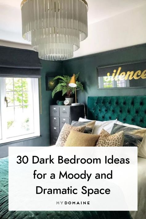 Dark Eccentric Bedroom, Moody Bedrooms Jewel Tones, Dark Teal Walls Bedroom, Dark Art Deco Bedroom, Emerald Gothic Bedroom, Teal Aesthetic Bedroom, Jewel Tone Bedroom Ideas, Moody Glam Bedroom, Dark Jewel Tone Bedroom