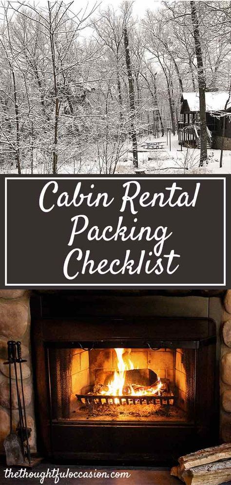 Cabin Trip Packing List, Cabin Food Ideas, Cabin Packing List, Winter Vacation Packing List, Cabin Activities, Romantic Cabin Getaway, Cabin Food, Cabin Weekend, Snow Cabin