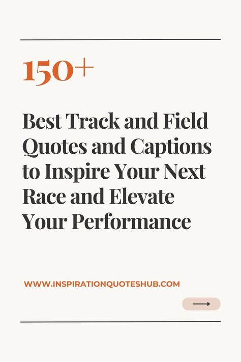 Ready to crush your next race? Discover the best track and field quotes and captions that will ignite your passion and elevate your performance! From legendary athletes to motivational words, these quotes are perfect for your social media posts or as a personal mantra. 

Let these powerful phrases inspire you to push your limits and achieve greatness. Save this pin for a dose of motivation whenever you need it, and share it with your teammates to spread the inspiration! Track Captions For Instagram, Field Quotes, Motivational Sports Quotes, Inspirational Captions, Track And Field Quotes, Funny Sports Quotes, Inspirational Mottos, Track Quotes, Motivational Quotes For Athletes