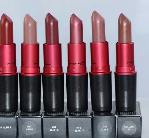 my fave viva glam lippies from MAC Mac Viva Glam Ii, Viva Glam Mac Lipstick, Mac Makeup Lipstick, Mac Makeup Foundation, Mac Makeup Looks, Lipstick Products, Lipstick Ad, Mac Viva Glam, Lip Colours