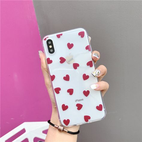 Woman Cute Painted Popular Variety Pattern Soft Shell Phone Case Heart Wave, Iphone Prints, Transparent Phone Case, Pattern Iphone Case, I Phone, Iphone 8 Cases, Modern Exterior, Pattern Iphone, Phone Cases Samsung Galaxy