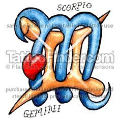 Gemini Scorpio Tattoo Together, Gemini Virgo Tattoo Combined, Scorpio And Gemini, Gemini Design, Gemini Tattoos, Gemini Zodiac Tattoos, Gemini Tattoo Designs, Left Arm Tattoos, Gemini And Scorpio