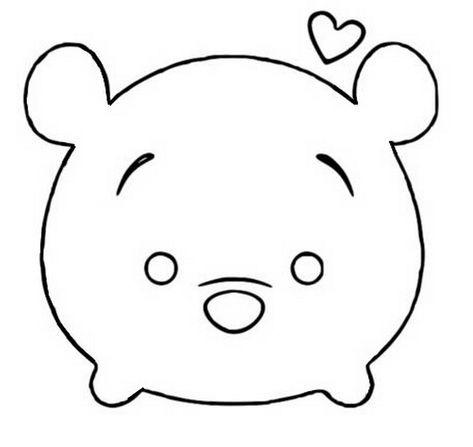 Coloring page Disney Tsum Tsum : Pooh (Winnie the Pooh) 6 Tsum Tsum Drawing, Tsum Tsum Coloring Pages, Coloring Pages Disney, Pooh Winnie, Simba Lion, Friend Logo, Disney Tsum Tsum, Cricut Projects Beginner, Daisy Duck