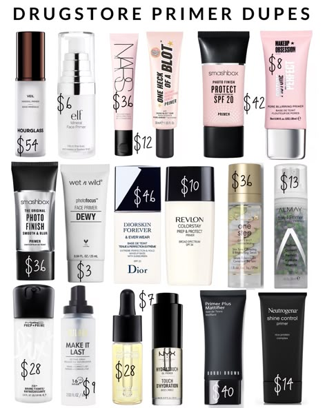 Cheap Makeup Products, Drugstore Primer, Designer Makeup, Makeup Order, Best Drugstore Makeup, Casual Makeup, Cheap Makeup, Basic Makeup, Makeup Aesthetic